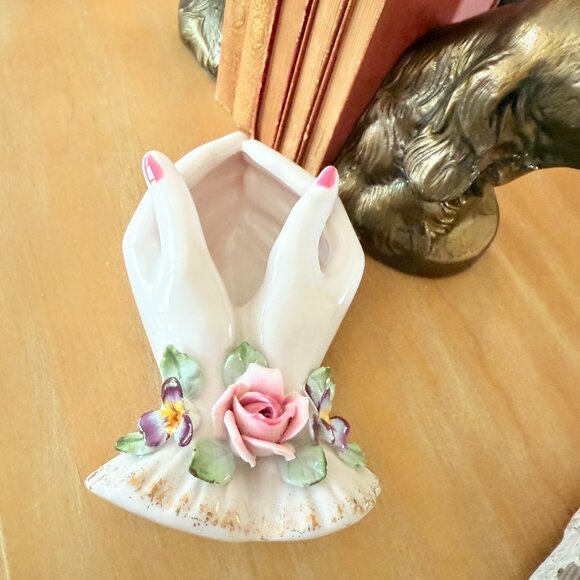 Vintage Lefton "Pair of Hands Trinket Dish" - Picture 15 of 17